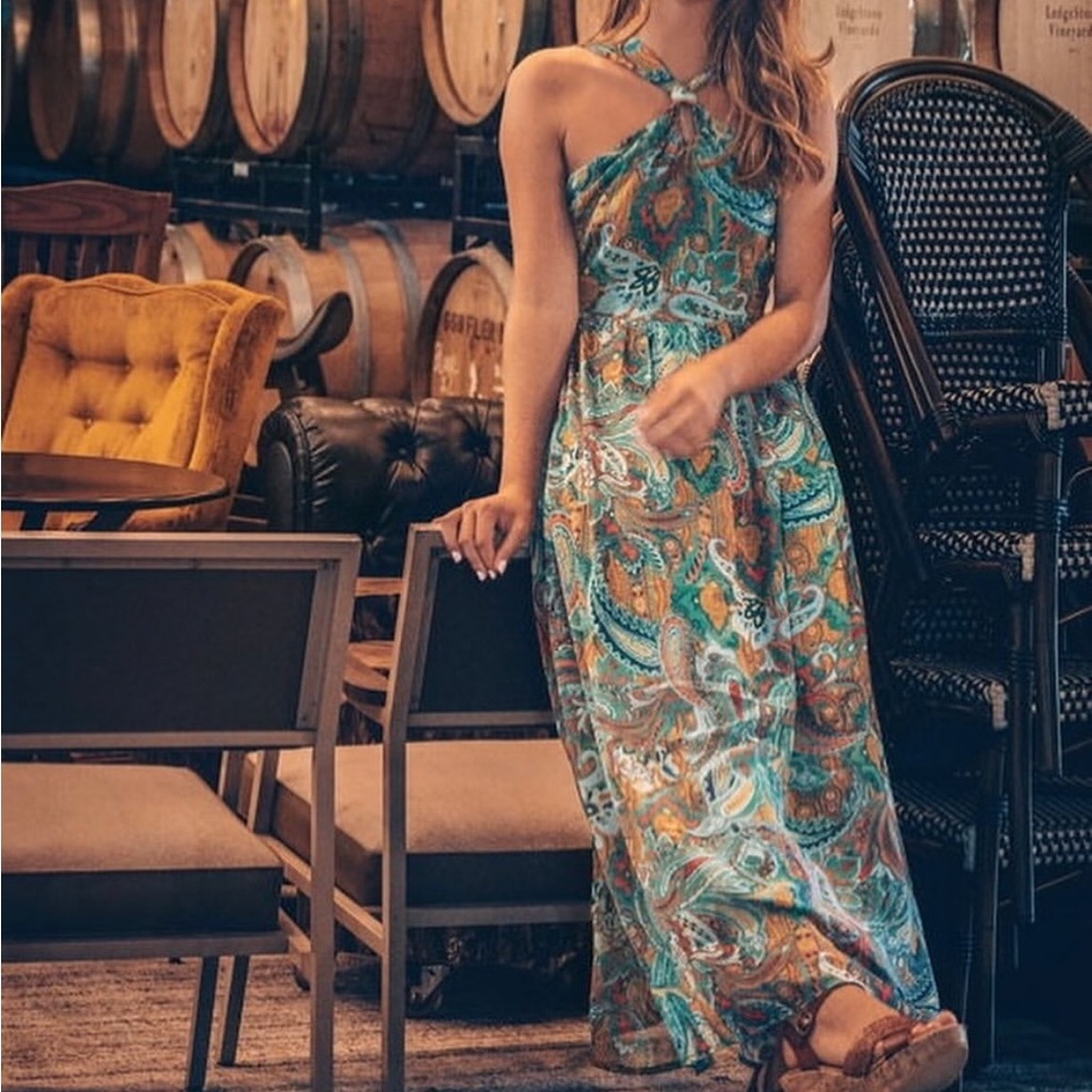 Maurices Teal Paisley Maxi Dress